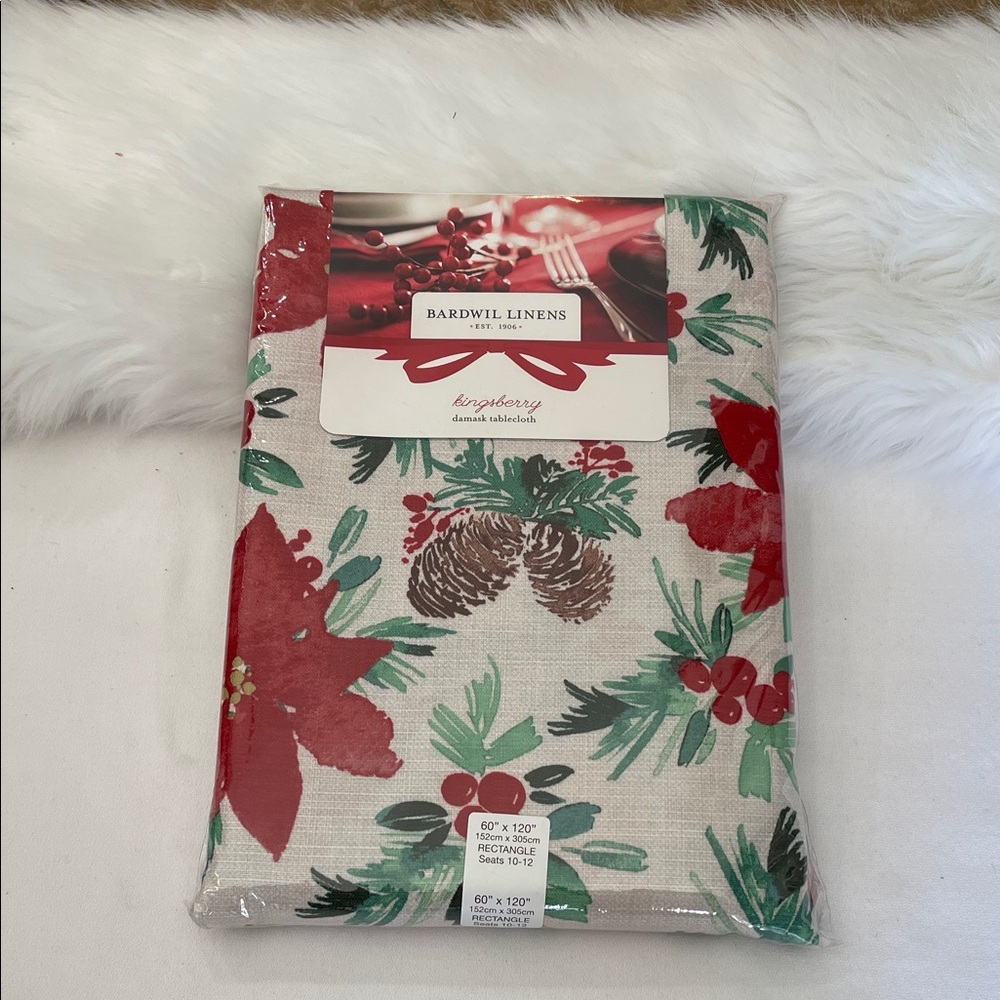 Bardwil Linens Kingsberry Damask Tablecloth 60” x 120”. Brand New With Tags.